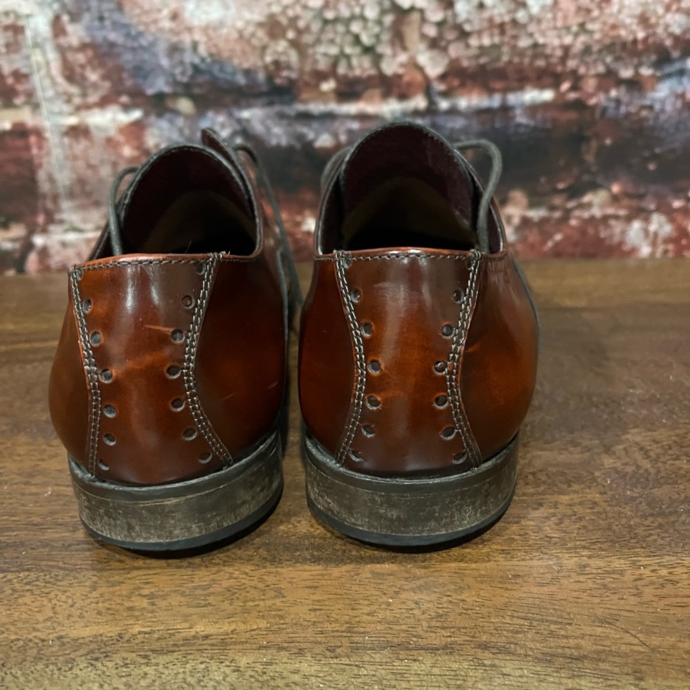 Men's Italian Brown Leather Dress Shoes (Marco Ferritti) - Picture 5 of 6